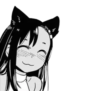 🐱 Nagatoro Don't Toy with Me, Miss Nagatoro Anime, Manga, Orejas de gato, Kawaii, Lindo, Nagatoro telegram sticker