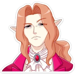 🤨 elf, anime, manga, character, portrait, fantasy, art telegram sticker