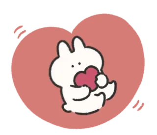 🍰 thỏ, trái tim, dễ thương, tình yêu, hoạt hình, động vật telegram sticker