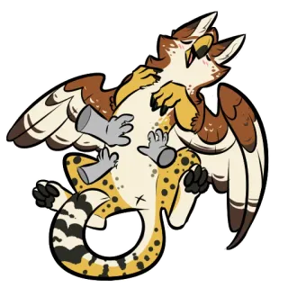 😚 gryphon, fantasy, creature, animal, cute telegram sticker