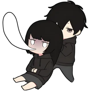 😮‍💨 cartoon, anime, couple, emotions, relationship, love, cute telegram sticker