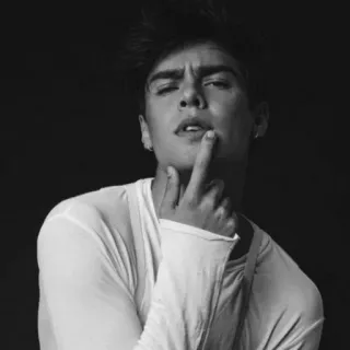 😒 person, man, portrait, black and white, young, male telegram sticker