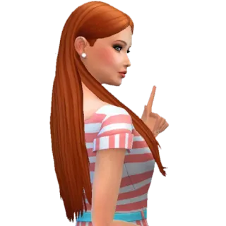 👆 woman, sims, cartoon, red hair telegram sticker