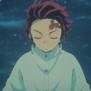 🌊 Tanjiro Kamado Demon Slayer Anime, Demon Slayer, Tanjiro, Manga, Karakter, Fantasi telegram sticker