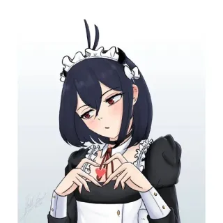 ❤ Anime, Maid, Cuore, Cartone animato, Donna, Carino, Ragazza telegram sticker