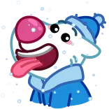 ❄️ собака, зима, мультфильм, животное, снег, шапка, милый telegram sticker