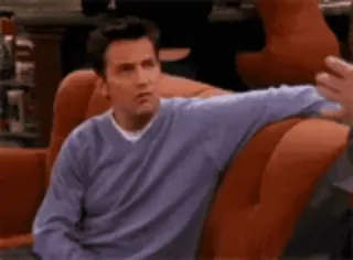 🥴 Chandler Bing Friends сериал, друзья, чендлер бинг, мэттью перри, ситком, 90-е, персонаж whatsapp sticker
