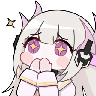 🤩 Аниме, Каваи, Милый, Блестки, Девушка, Персонаж, Наклейка whatsapp sticker