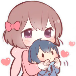 😍 카와이, 애니메이션, 귀여운, 하트, 치비 telegram sticker