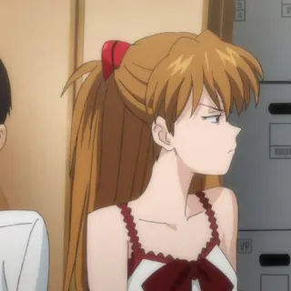 🍣 Asuka Langley Sohryu Neon Genesis Evangelion anime, girl, character, portrait, angry, evangelion telegram sticker