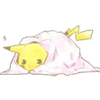 💛 Pikachu pokemon, pikachu, schattig, kawaii, deken, dier telegram sticker