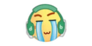 🎧 emoji, sad, crying, headphones, cartoon, expression telegram sticker