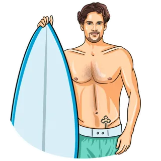 🏄‍♂️ peselancar, selancar, pantai, samudra, musim panas, olahraga air, papan selancar telegram sticker