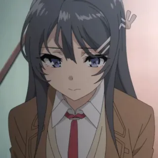 🪁 Mai Sakurajima Rascal Does Not Dream of Bunny Girl Senpai Anime, Écolière, Triste, Sakurajima telegram sticker