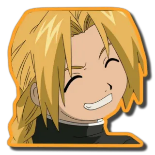 😁 Edward Elric Fullmetal Alchemist อนิเมะ, การ์ตูน, แขนกลคนแปรธาตุ, เอ็ดเวิร์ด เอลริค, สติกเกอร์ telegram sticker