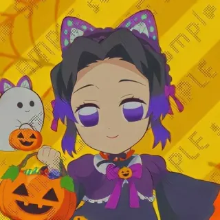 🥺 Shinobu Kocho Demon Slayer SAMPLE anime, demon slayer, shinobu kocho, halloween, chibi telegram sticker