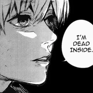 ☠️ I'M DEAD INSIDE. Anime, Manga, Triste, Depresión, Emocional, Muerto por dentro telegram sticker