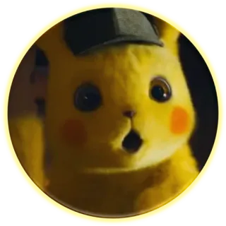 😮 Pikachu Detective Pikachu Pikachu, Detetive Pikachu, Pokémon, filme, desenho animado telegram sticker