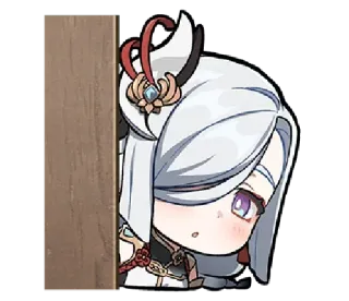 👀 Shenhe Genshin Impact anime, video game, cute, white hair telegram sticker