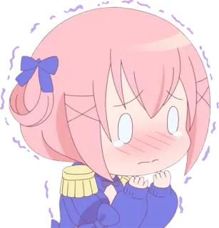 😭 anime, piangere, triste, cartone animato, capelli rosa, lacrime, carino whatsapp sticker