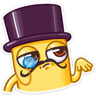 ☝️ Figur, Zylinder, Monokel, Cartoon, Schnurrbart whatsapp sticker