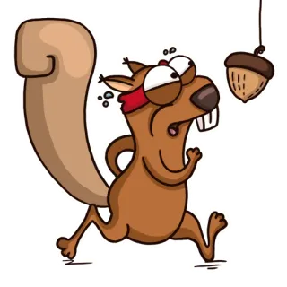 😓 Eichhörnchen, Cartoon, Tier, Eichel, Rennen, Schwitzen, Lustig telegram sticker