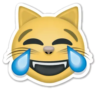 😹 表情符号, 猫, 笑, 眼泪, 搞笑, 表情包, 快乐 whatsapp sticker