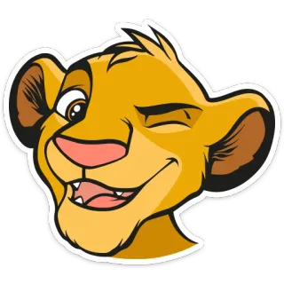 😉 Simba The Lion King Симба, Король Лев, Дисней, Мультфильм, Животное, Лев whatsapp sticker