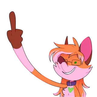 🖕 mittelfinger, beleidigend, zeichentrickfigur, tier, fuchs, geste telegram sticker
