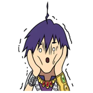 😱 anime, impactado, cara, expresión, dibujos animados whatsapp sticker