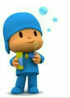 💙 Pocoyo Покойо, мультфильм, пузыри, ребенок, синий telegram sticker