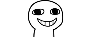 🔰 bianco, nero, cartone animato, testa, espressione, denti telegram sticker