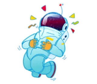 😂 astronaut, space, shivering, cold, cartoon telegram sticker