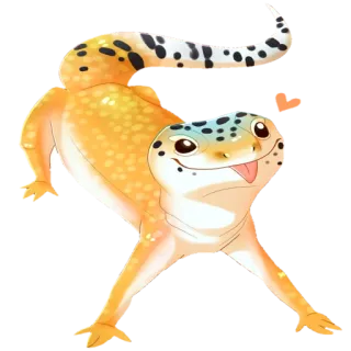 ♥️ Echse, Gecko, Tier, Haustier, süß telegram sticker