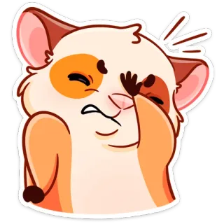 🤦‍♂️ Criceto, Facepalm, Imbarazzato, Carino, Animale, Adesivo, Cartone animato telegram sticker