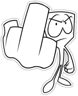 👻 dito medio, gesto offensivo, cartone animato, rabbia, maleducato telegram sticker