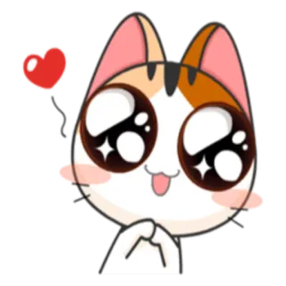 😍 gato, coração, fofo, animal, adesivo telegram sticker
