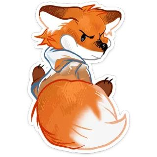 🦊 zorro, animal, lindo, dibujos animados, naranja, personaje telegram sticker