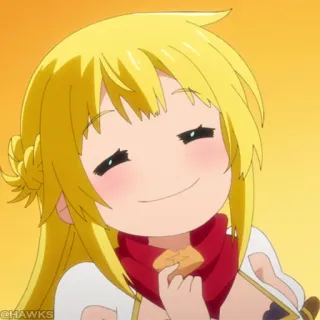⚔️ Anime, Cartoon, Leuk, Blond, Meisje, Vrolijk telegram sticker