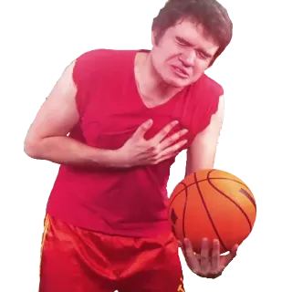 😣 Baloncesto, Deporte, Dolor, Atleta, Dolor de pecho, Rojo whatsapp sticker