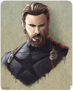 😠 Captain America Marvel キャプテン・アメリカ, マーベル, スーパーヒーロー, コミック, 映画, アート telegram sticker