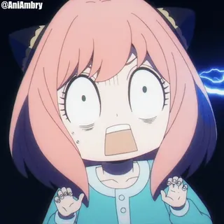 😱 Anya Forger Spy × Family @AniAmbry Anime, Shock, Asustado/a, Reacción, Chica anime, Anya, Spy x Family telegram sticker