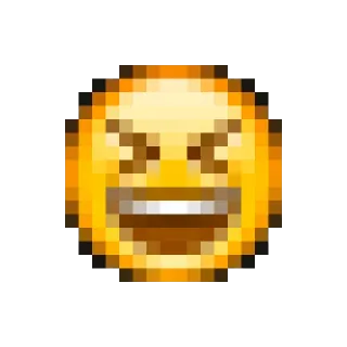😆 angry, emoji, pixelated, face, yelling, frustrated telegram sticker