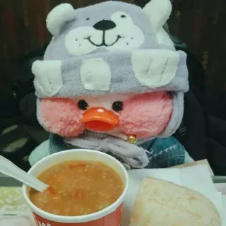 😐 peluche, soupe, nourriture, déjeuner, mignon telegram sticker