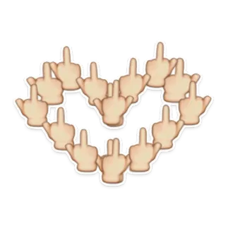 🖕 middle finger, heart, offensive, gesture telegram sticker