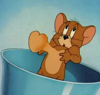 ❤️ Jerry Tom and Jerry cartoon, mouse, animation, Jerry, cup telegram sticker