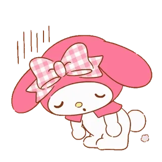 💬 My Melody My Melody, Dessin animé, Personnage, Triste, Fatigué, Mignon telegram sticker