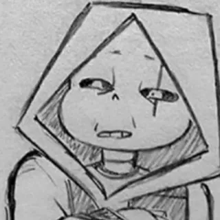 😶 Sans Undertale skeleton, hoodie, video game, fanart, drawing telegram sticker