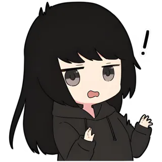 🤩 chibi, anime, character, cartoon, girl, exclamation telegram sticker