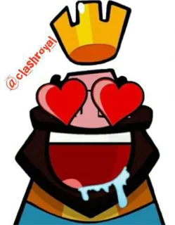 ❤ @clashroyal クラッシュロイヤル, 王, ハート, キャラクター, ステッカー telegram sticker